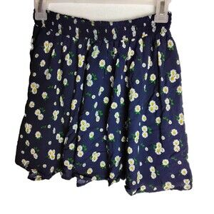 Charloette Russe Womans Mini Skirt Blue With Daisies Large